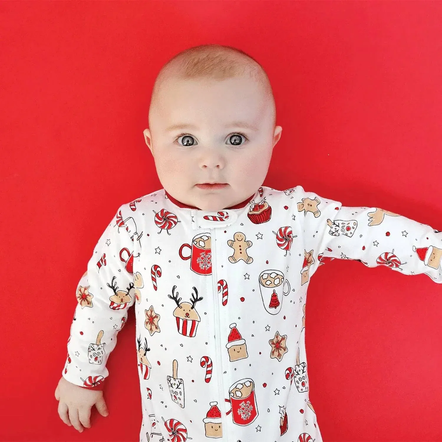 Детский комбинезон-слип на молнии с принтом Holiday Treats Baby Noomie, Print — фото 2