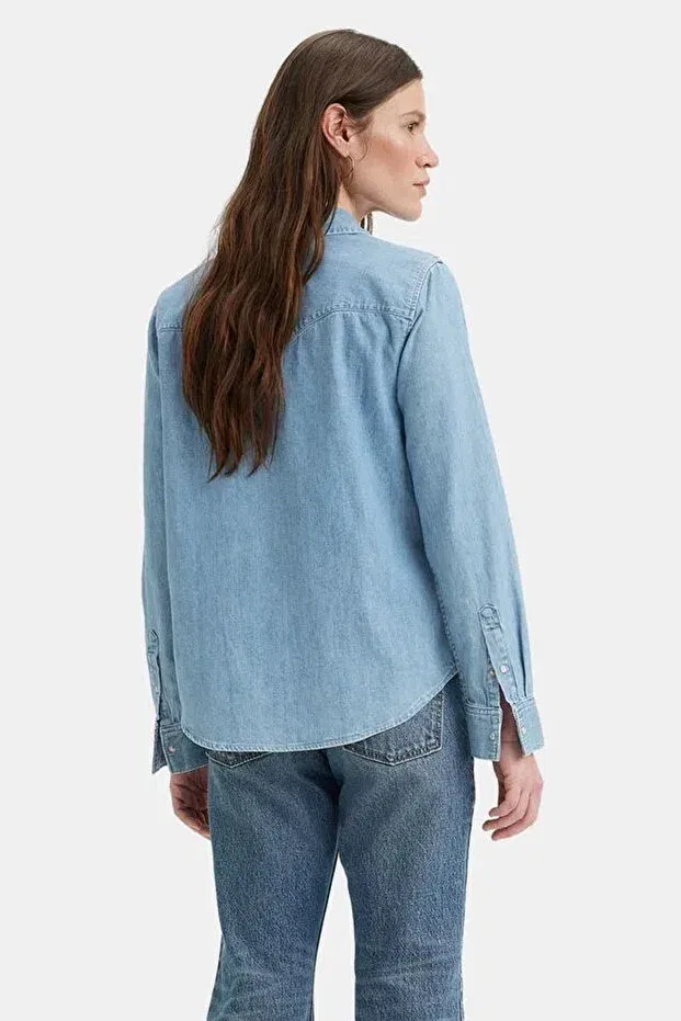 Женская джинсовая рубашка с длинным рукавом Levis, Blue — фото 4