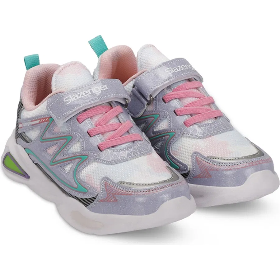 Кроссовки детские с липучками KYRIE Slazenger, Бело-розовый — фото 2
