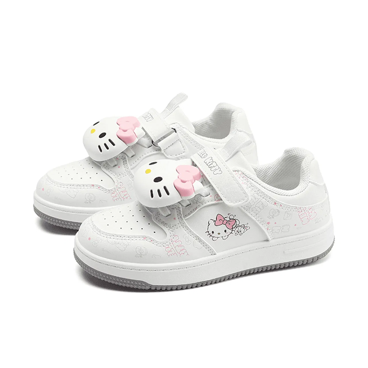 Детские кроссовки для скейтбординга Sanrio Hello Kitty, White Hello Kitty Shoe Buckle
