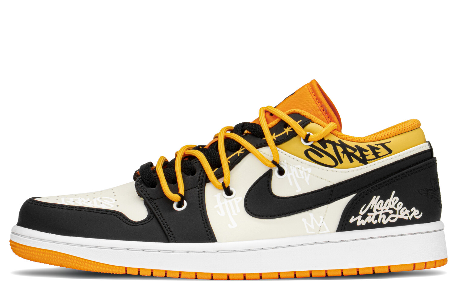 

Кроссовки Air Jordan 1 Vintage Basketball Shoes Men Low-Top Black/Beige/Yellow