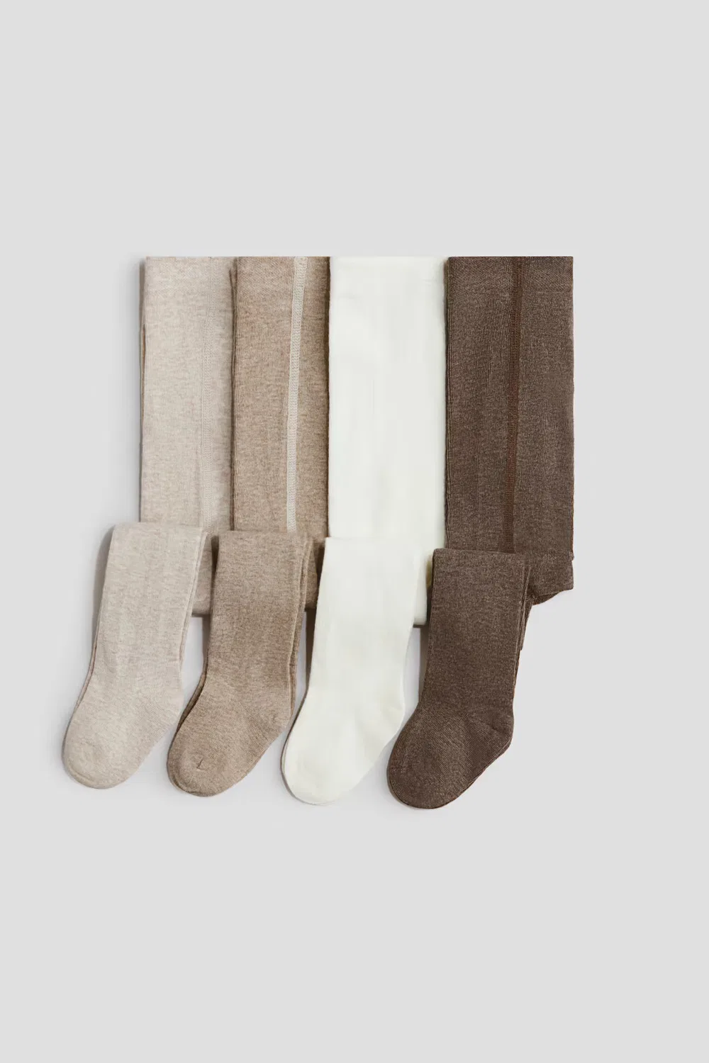 Набор из 4 тонких вязаных колготок H&M, Beige/Braun — фото 2
