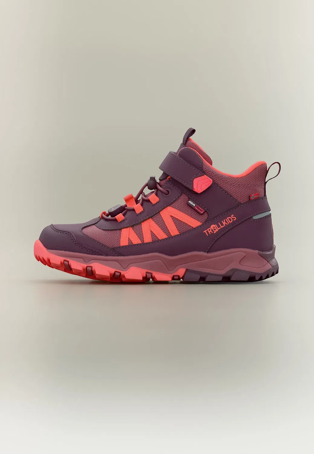 Детские походные ботинки Tronfjell средней высоты, унисекс Trollkids, Deep Ruby/Frozen Berry/Pink Salmon