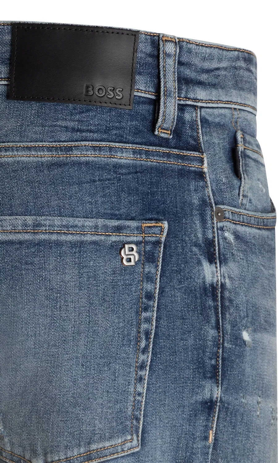 Джинсы BOSS Tapered Jeans 'Onxyx Bo' синего цвета — фото 2