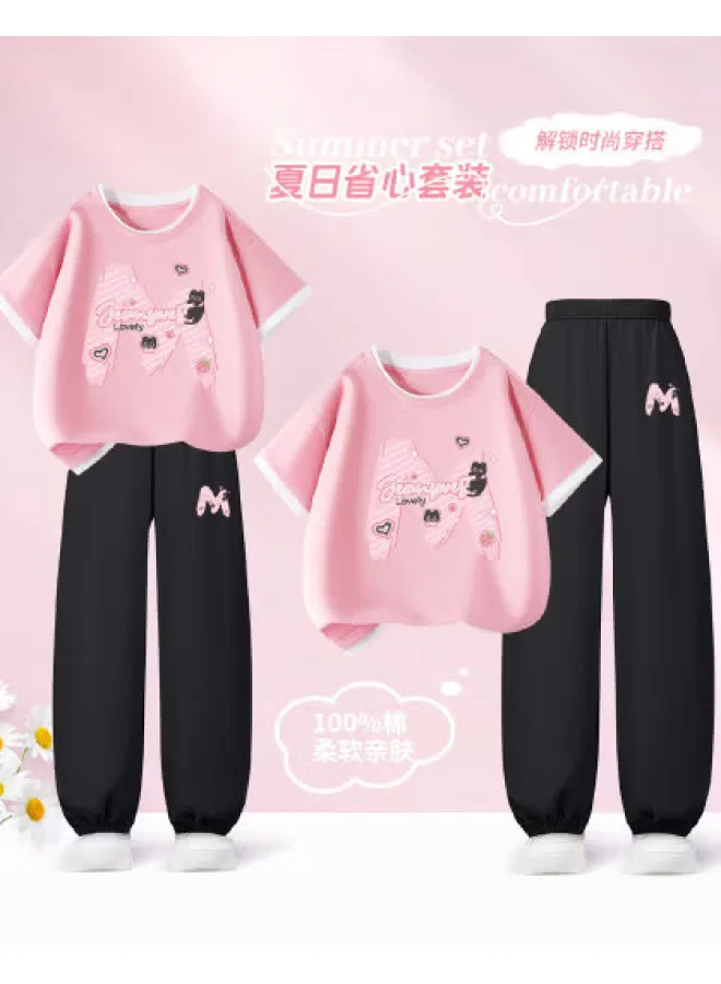 Комплект детской одежды с коротким рукавом и штанами Jeanswest, розовый