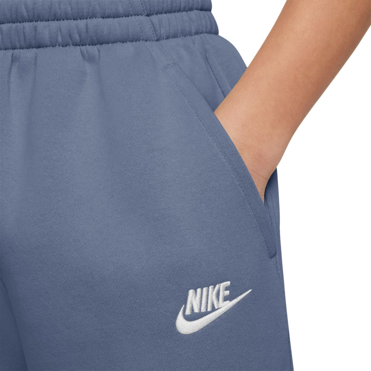 Спортивные брюки для девочек Club LBR Oversized Fleece Nike, цвет World Indigo/White — фото 3