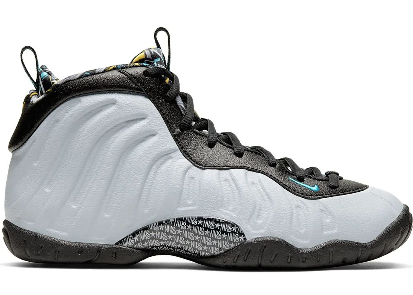 Детские кроссовки Lifestyle Nike Air Foamposite One Graffiti Nike, Muslin/Lavender Mist-Hyper Crimson-Volt
