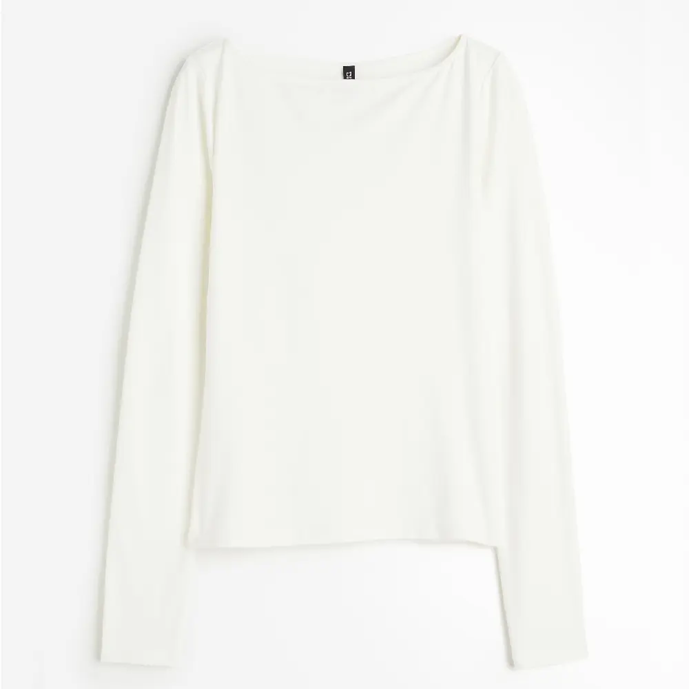 

Лонгслив H&M Boat-neck Jersey, кремовый