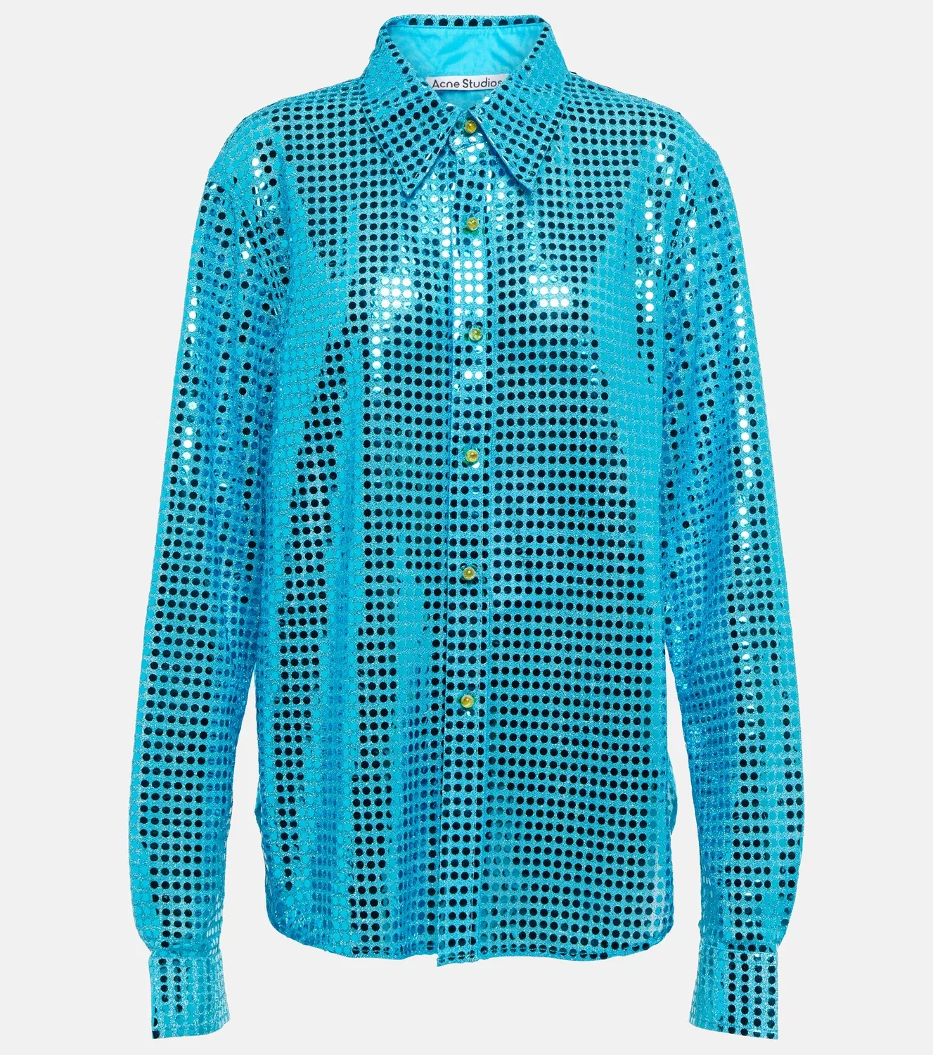 Рубашка с пайетками Acne Studios, бирюзовый