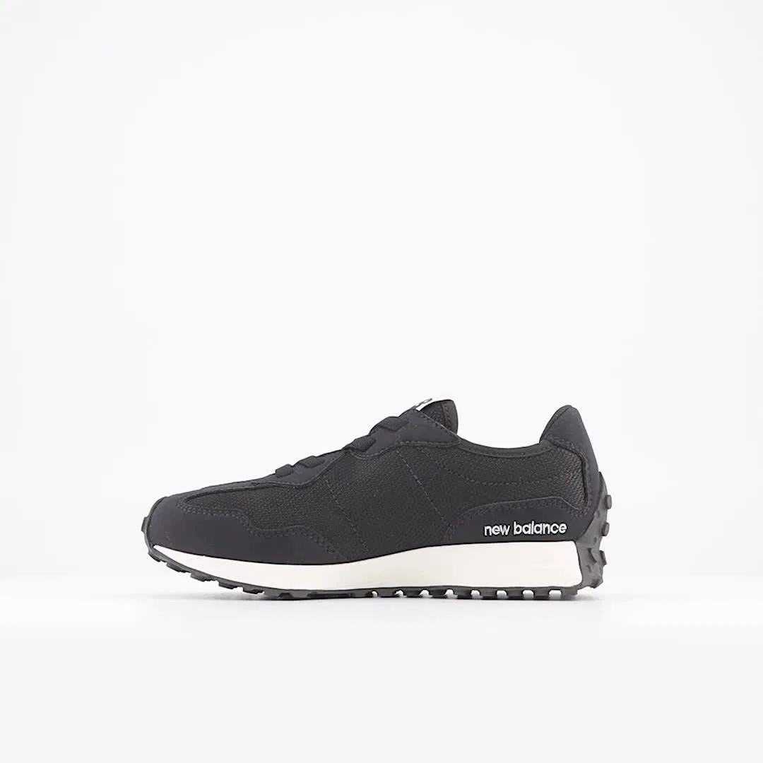 Детские кроссовки New Balance 327 Bungee Lace, Black With White — фото 3