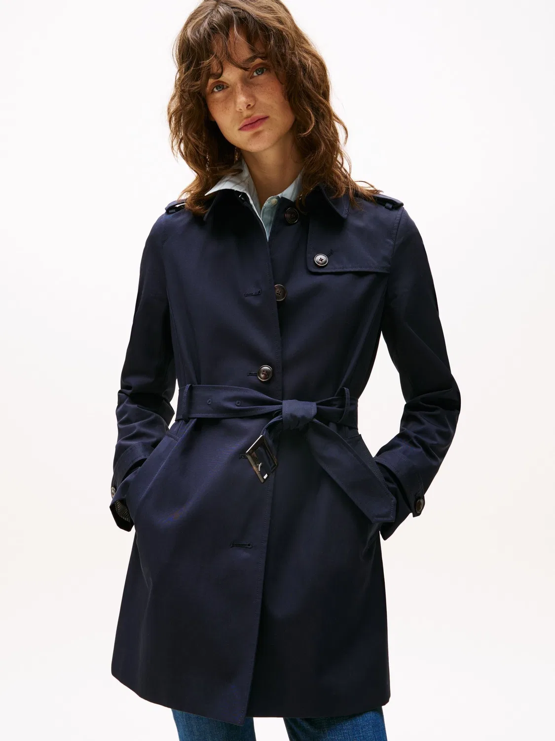 Пальто двубортное Heritage Tommy Hilfiger, синий