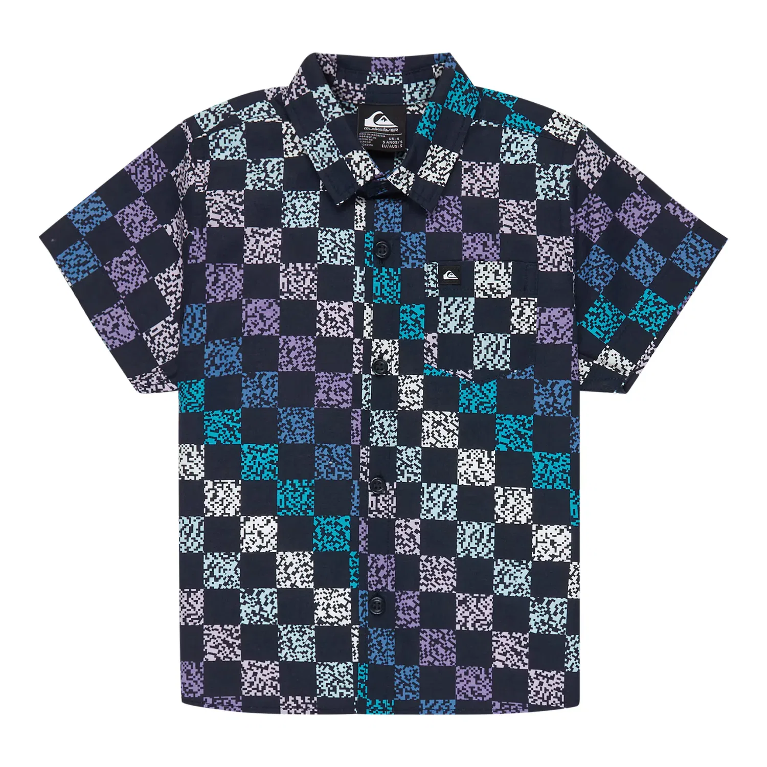 Детская рубашка с коротким рукавом с принтом Apero Classic Quiksilver, Negro