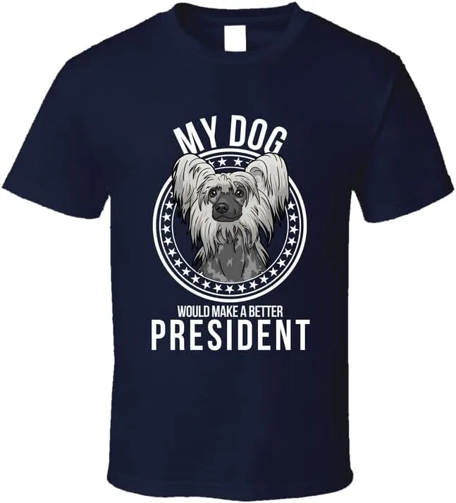 Футболка с принтом My Chinese Crested Dog Would Make A Better President, Navy