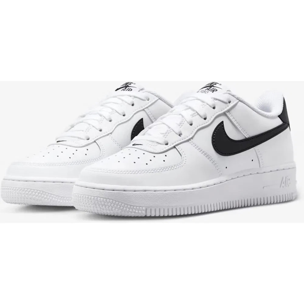 Детские кроссовки унисекс из натуральной кожи на шнуровке Air Force 1 Af1 Gs Leather Nike — фото 3