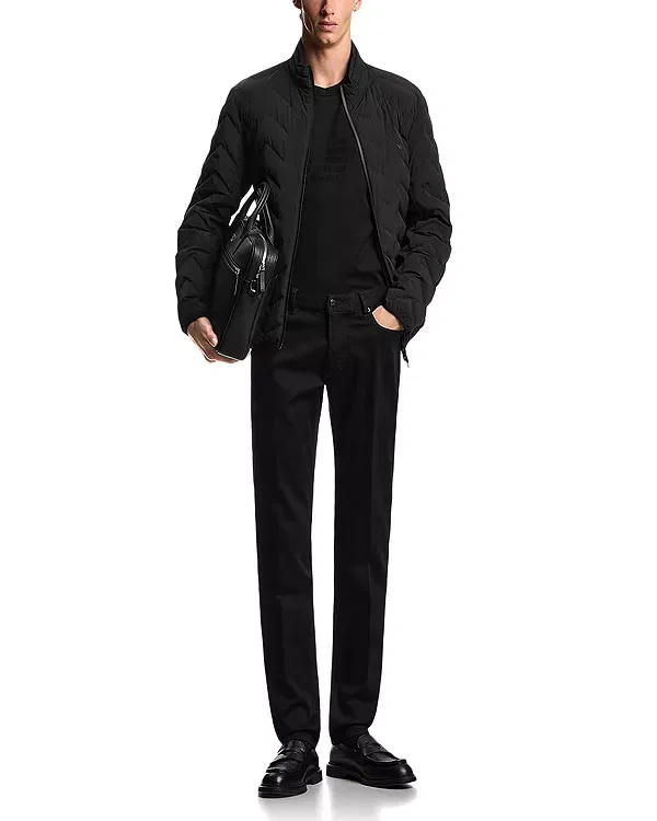 Мужская куртка с принтом Essential Chevron Quilted Jacket Emporio Armani, Black Beauty — фото 2