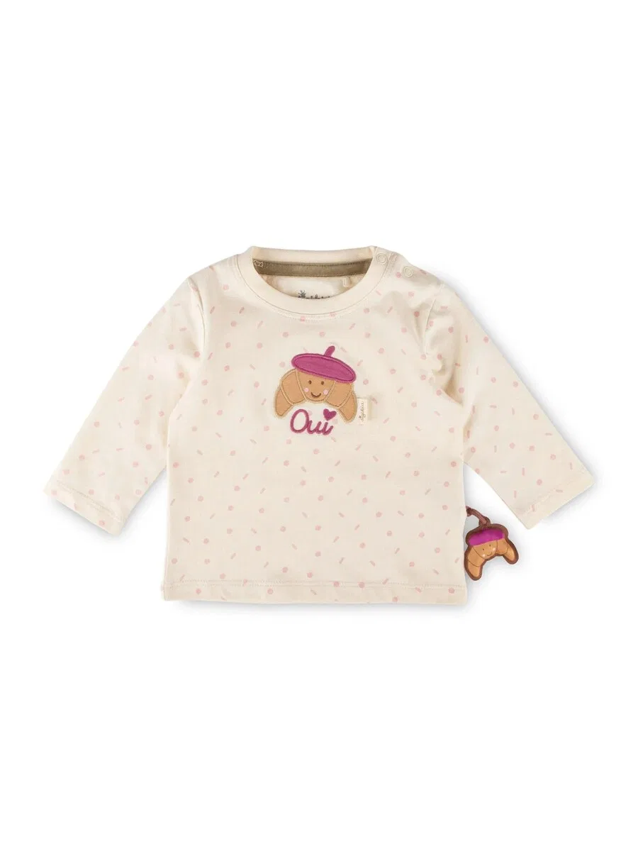 Футболка SIGIKID 'Langarmshirt Petit Croissant' белого цвета
