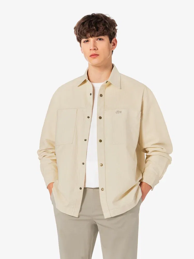 Рубашка Relax Fit Chest Pocket LACOSTE, Ivory — фото 2