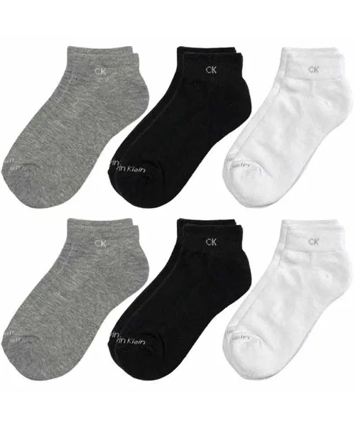 Женские носки с логотипом Calvin Klein, комплект из 6 пар, Black — фото 2