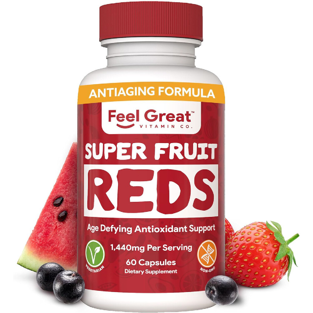 

Антивозрастные мультивитамины Feel Great 365 Superfruit Reds Supplement, 60 капсул