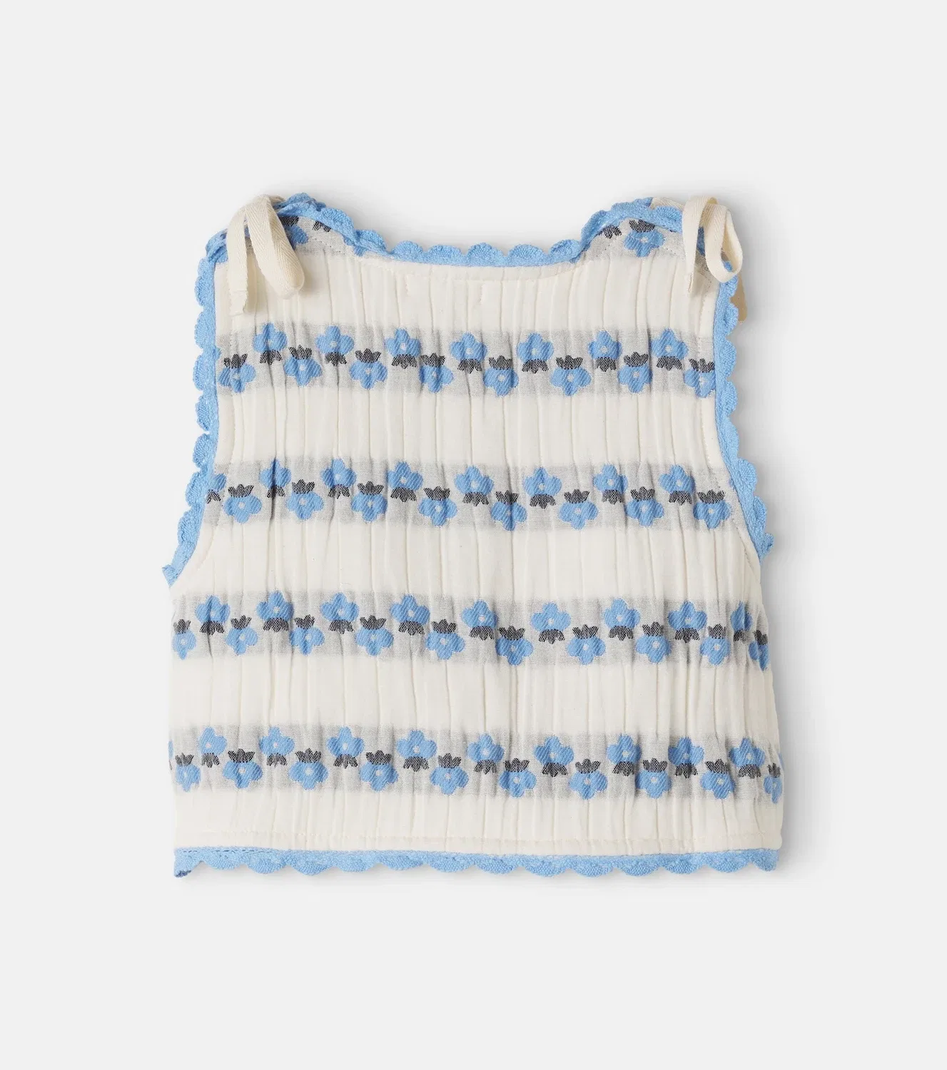 Вязаный жилет с цветочным узором Scilla Bebe Organic, коричневый — фото 2