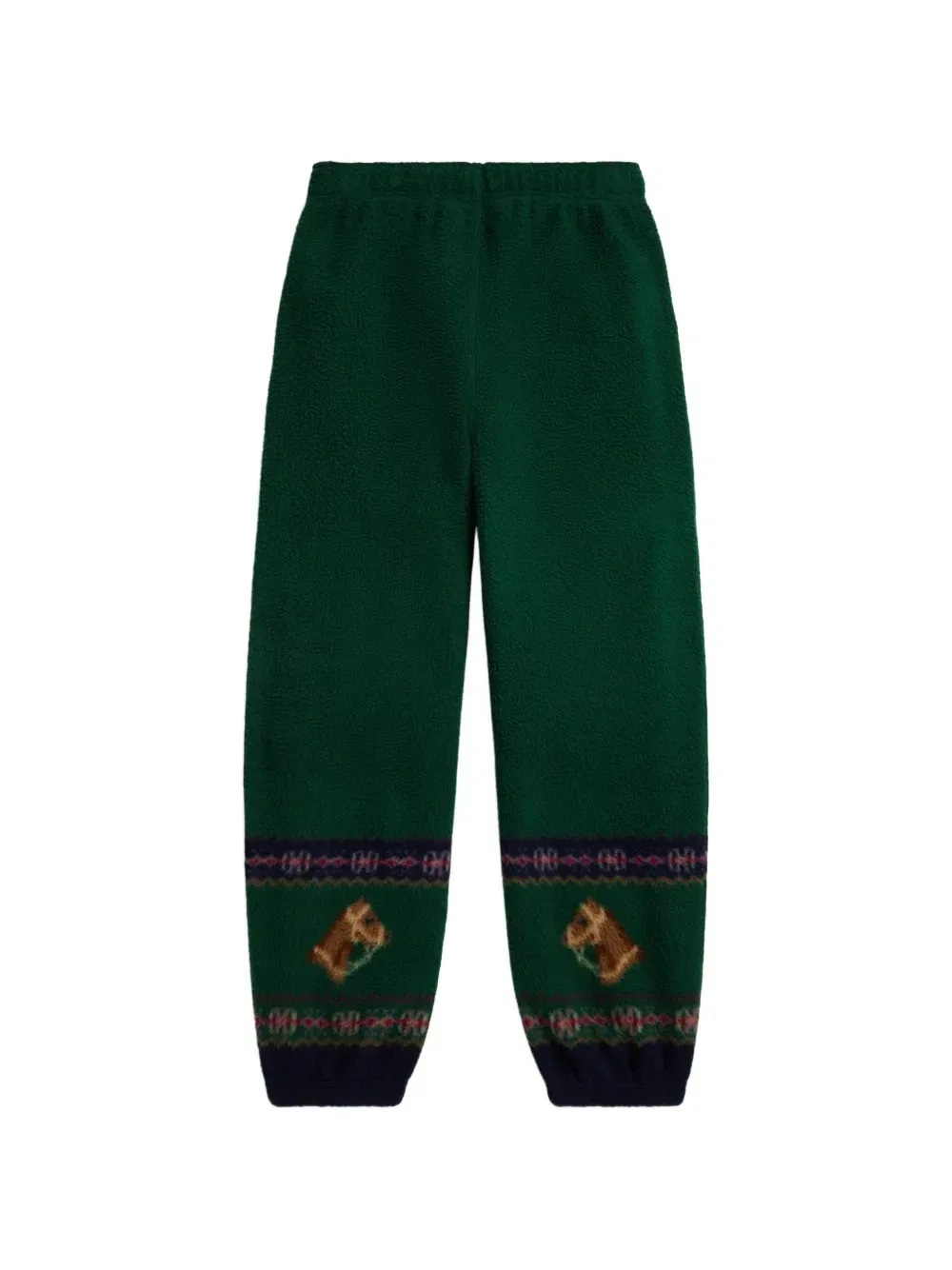Спортивные брюки с рисунком в технике интарсии Fair Isle с лошадью из флиса Polo Ralph Lauren Kids, зеленый — фото 2