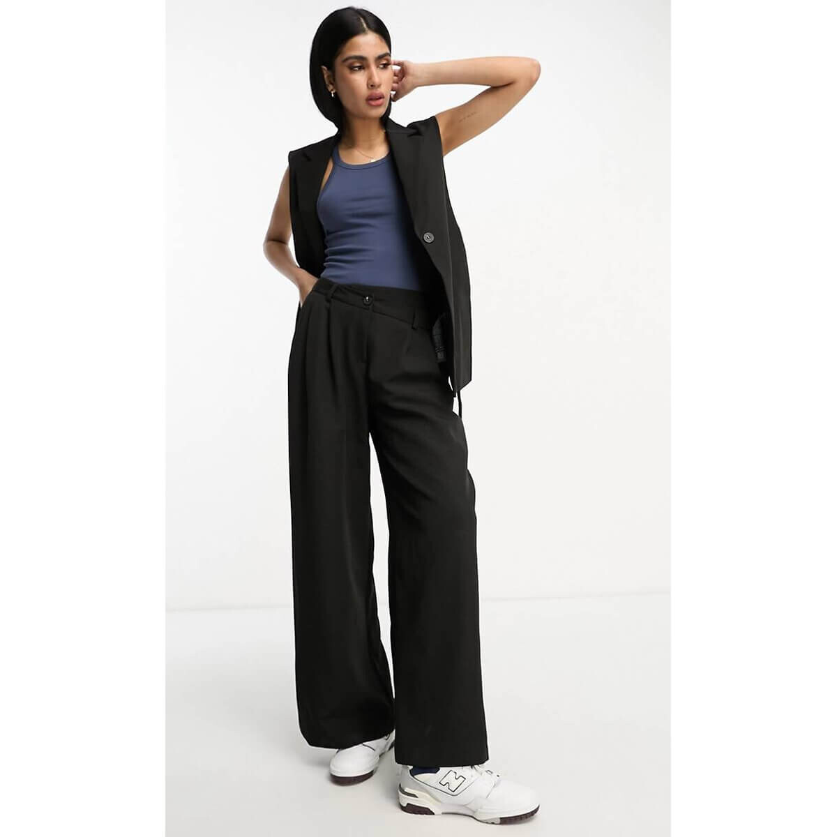 

Брюки Miss Selfridge Co-Ord Asymmetric Waist Wide Leg, черный