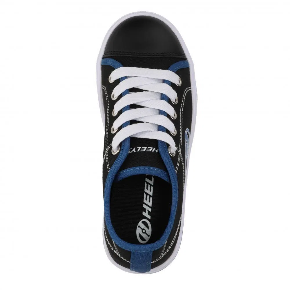 Детские роликовые кроссовки с колесиками Heelys X2 Classic, Черный Белый Синий — фото 3