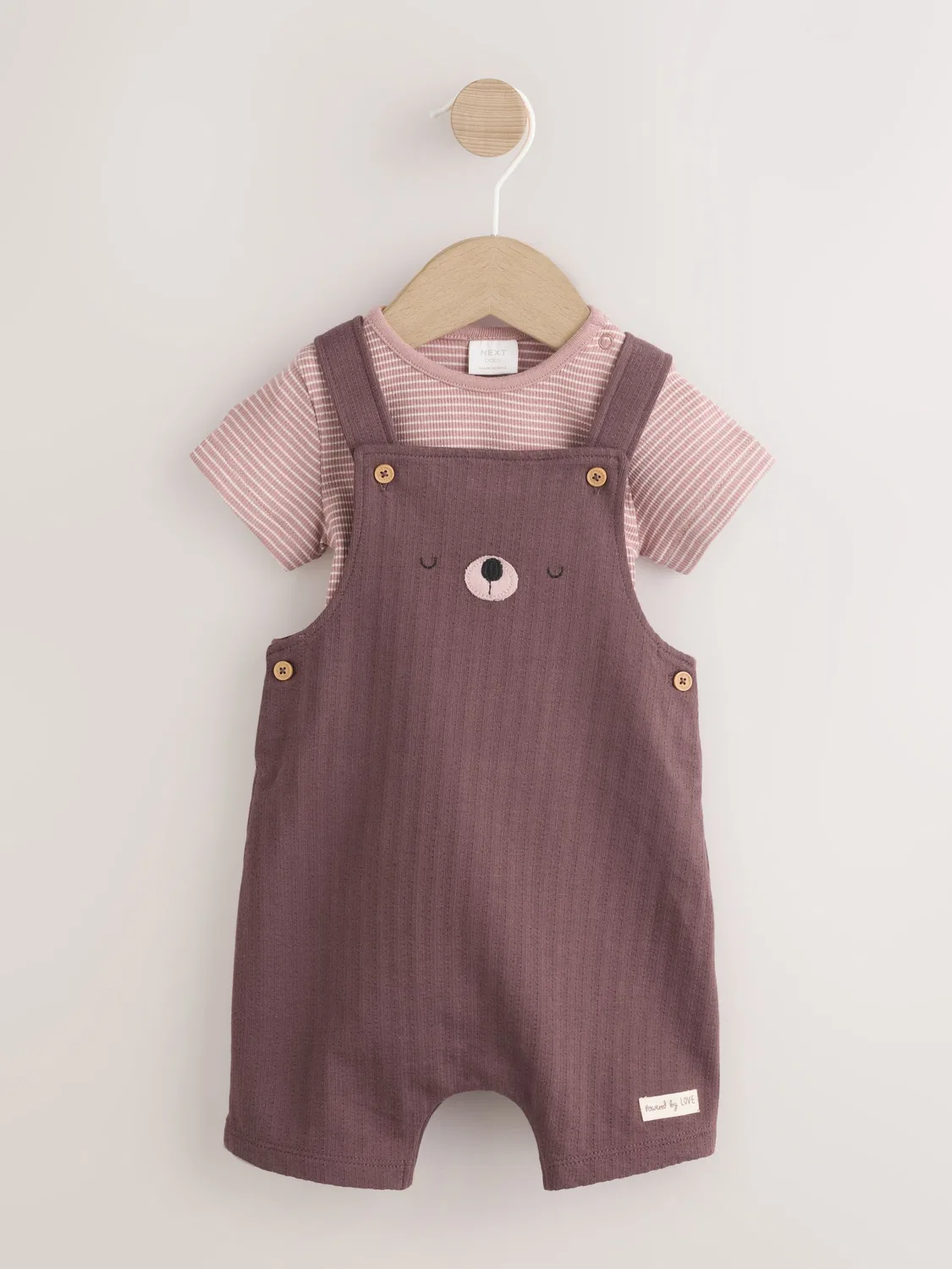 Next Комплект из трикотажного комбинезона и боди Brown Bear для ребенка (0 мес.-2 года) — фото 4