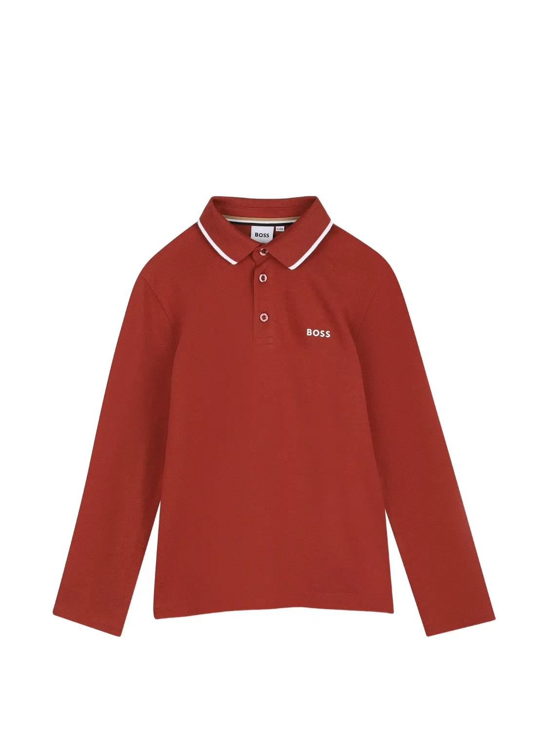 Рубашка поло с длинными рукавами и логотипом Boss Kidswear, красный