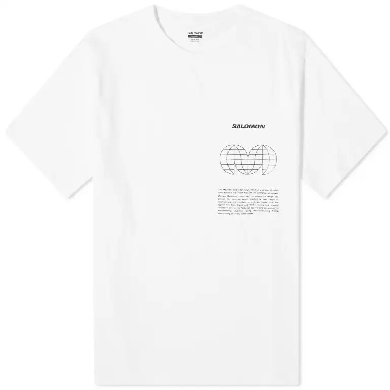 

Футболка Salomon Globe Graphic Ss Tee, белый