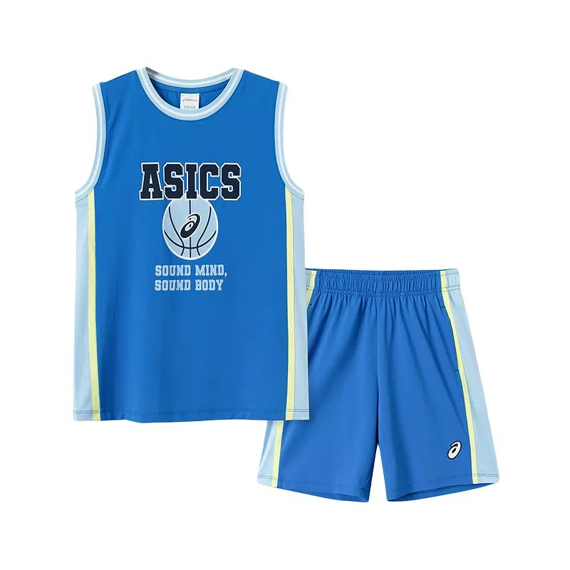 Детский комплект спортивной одежды с лонгсливом и шортами ASICS, 5005 Arthur Blue