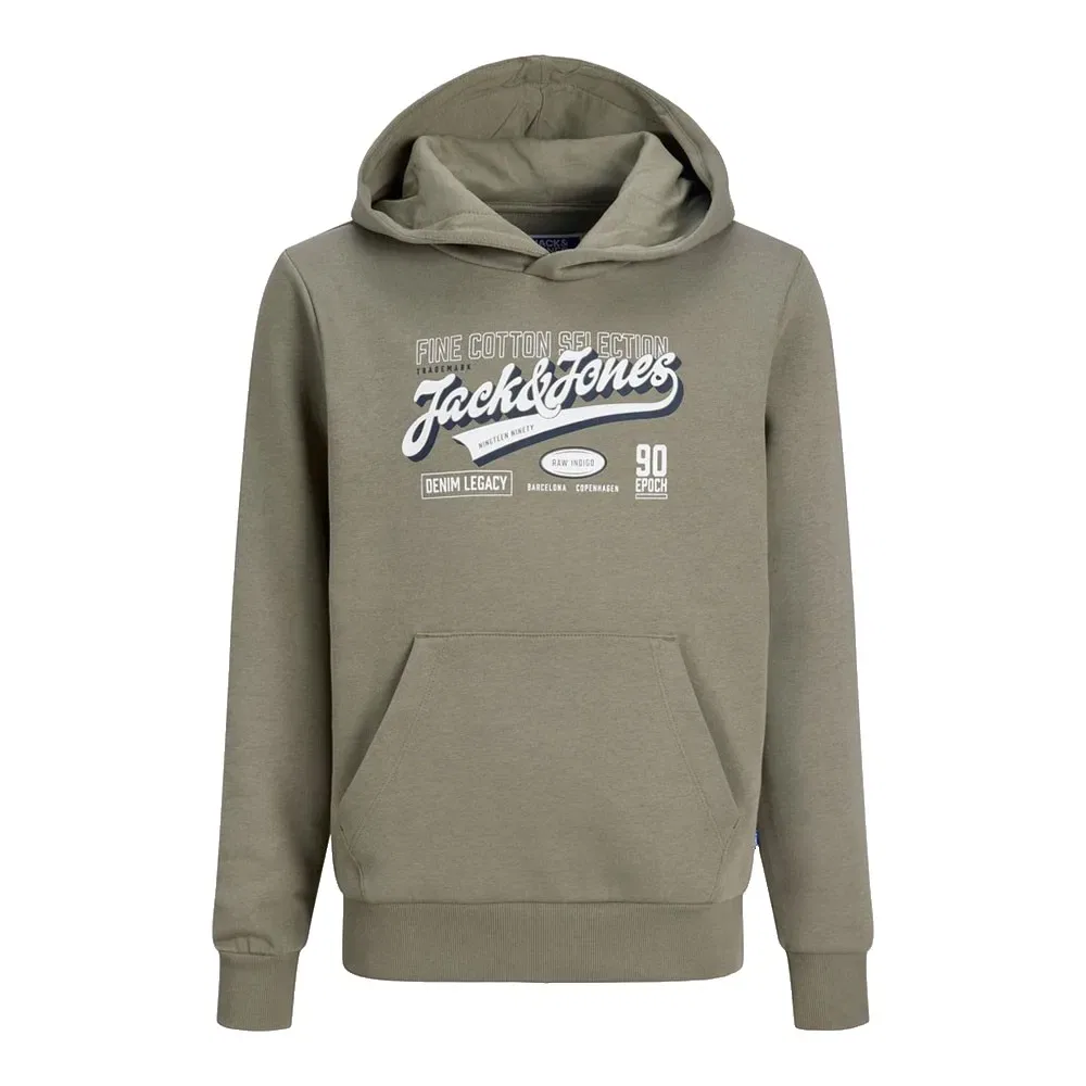 Детское худи с принтом Jack & jones Logo 2Col, Green — фото 3