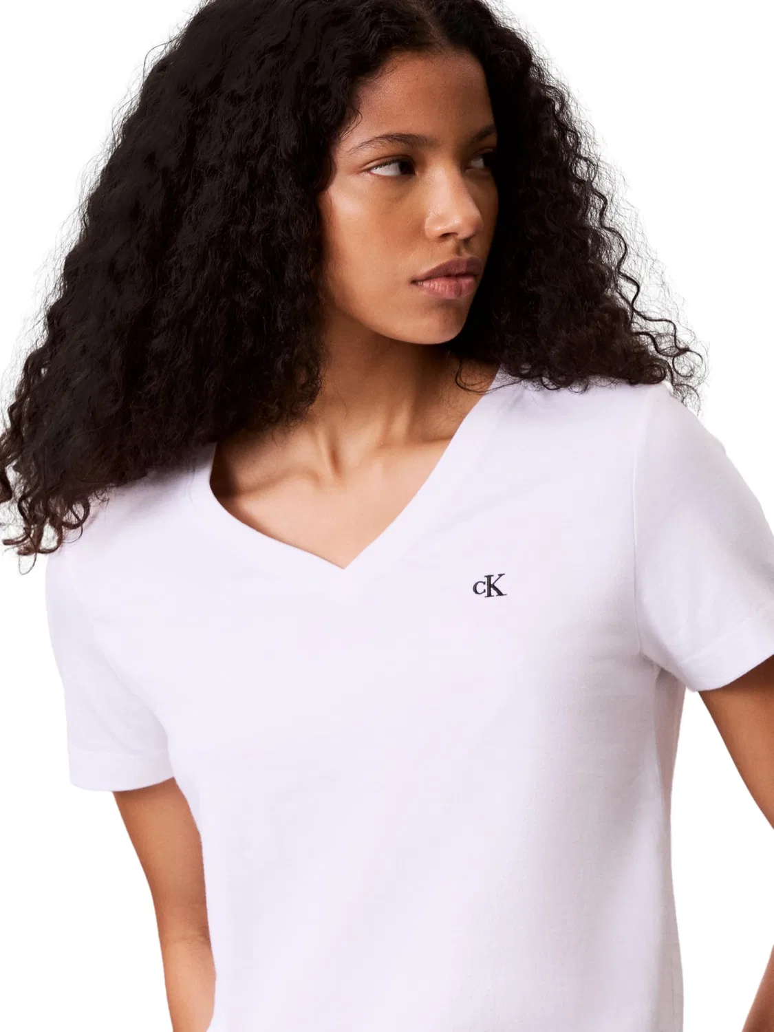 Женская футболка с v-образным вырезом и коротким рукавом Archive Calvin Klein, White (Brilliant White) — фото 3