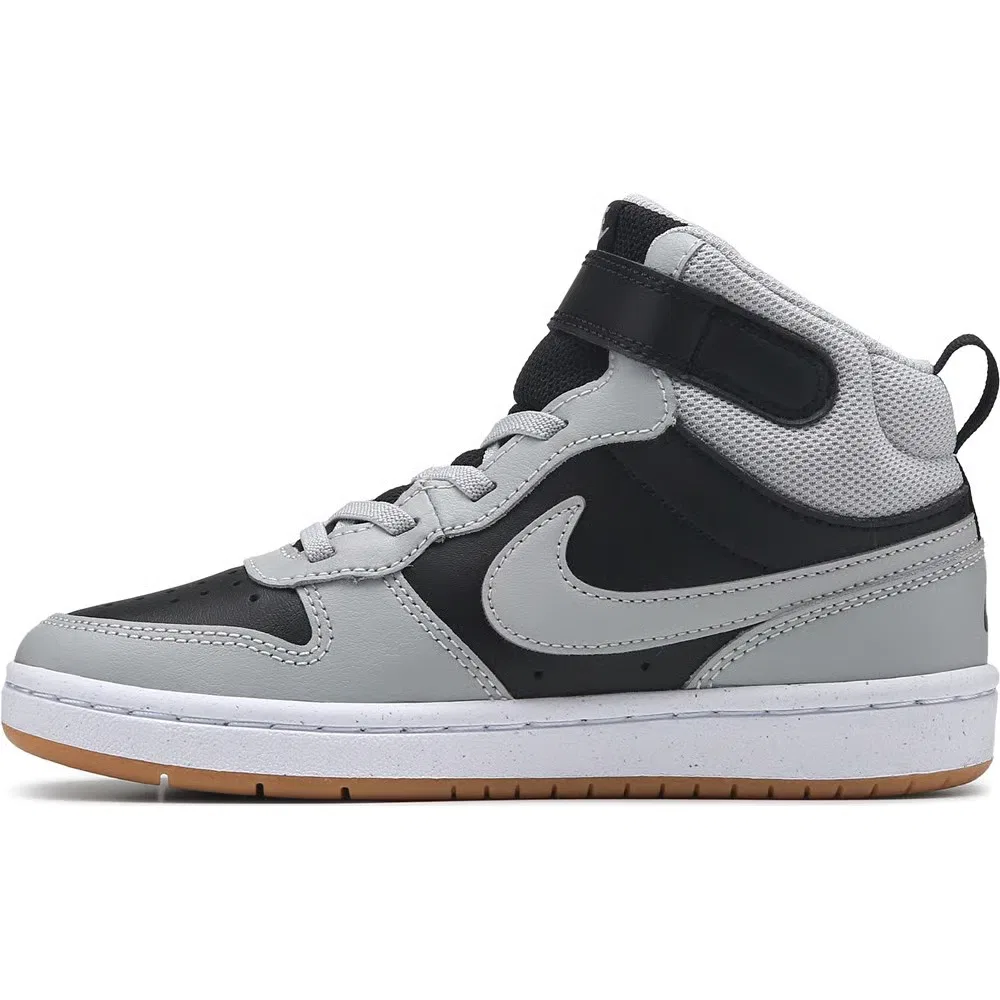 Детские высокие кроссовки Court Borough Mid 2 Nike, Grey/Black/Gum — фото 3