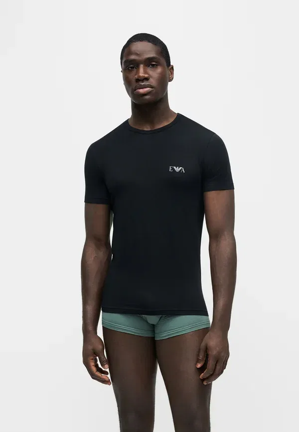 Комплект из двух маек с круглым вырезом - нижнее белье Emporio Armani, черный/светло-серый — фото 2
