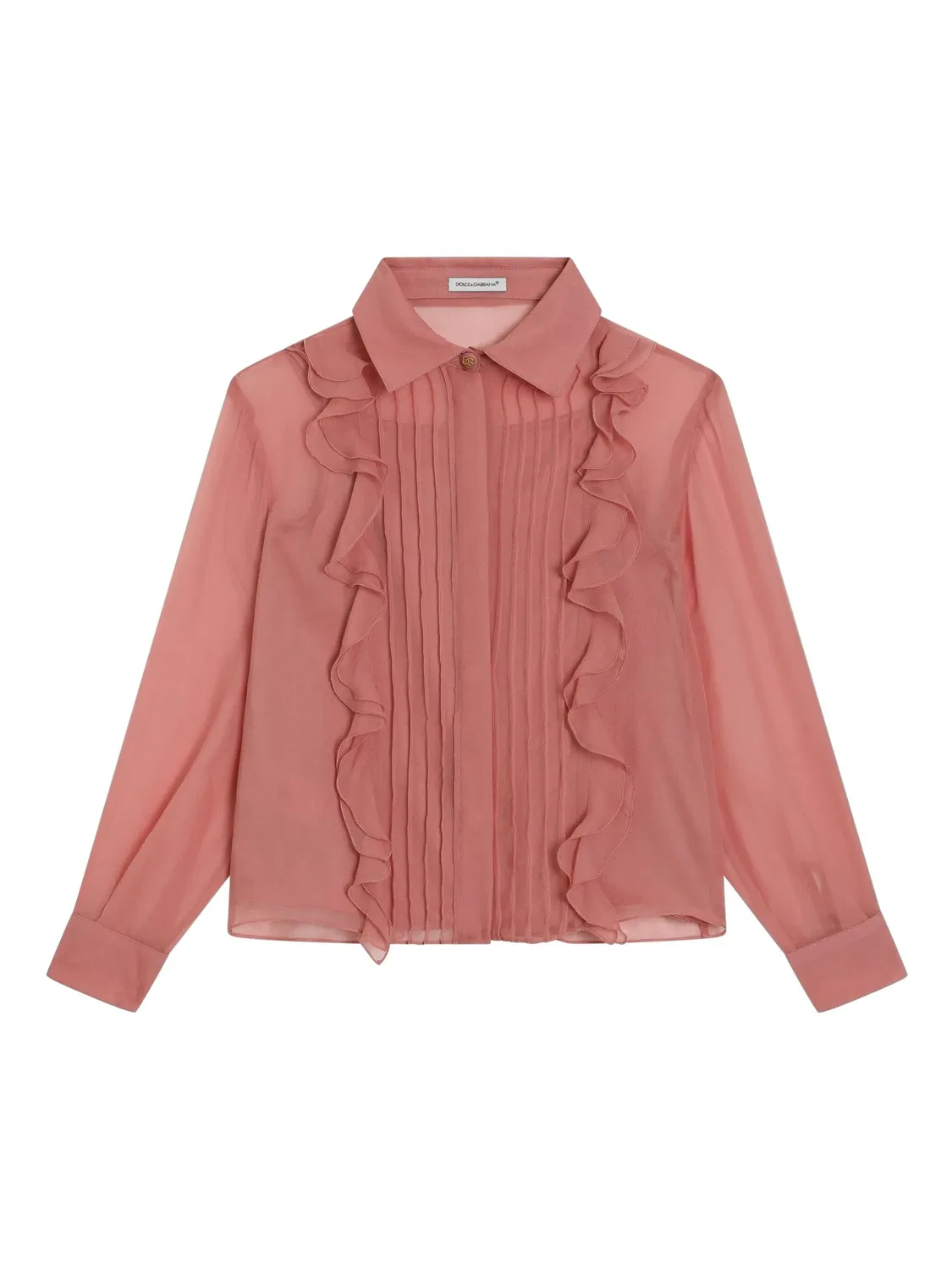 Рубашка с оборками Dolce & Gabbana Kids, розовый