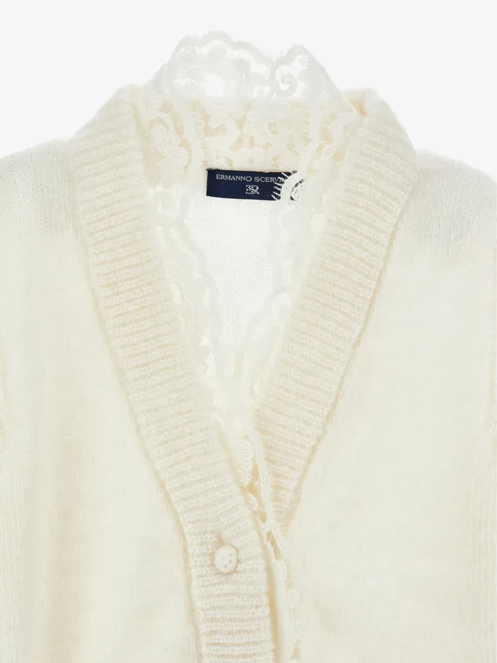Кардиган с кружевом Ermanno Scervino Junior, бежевый — фото 3