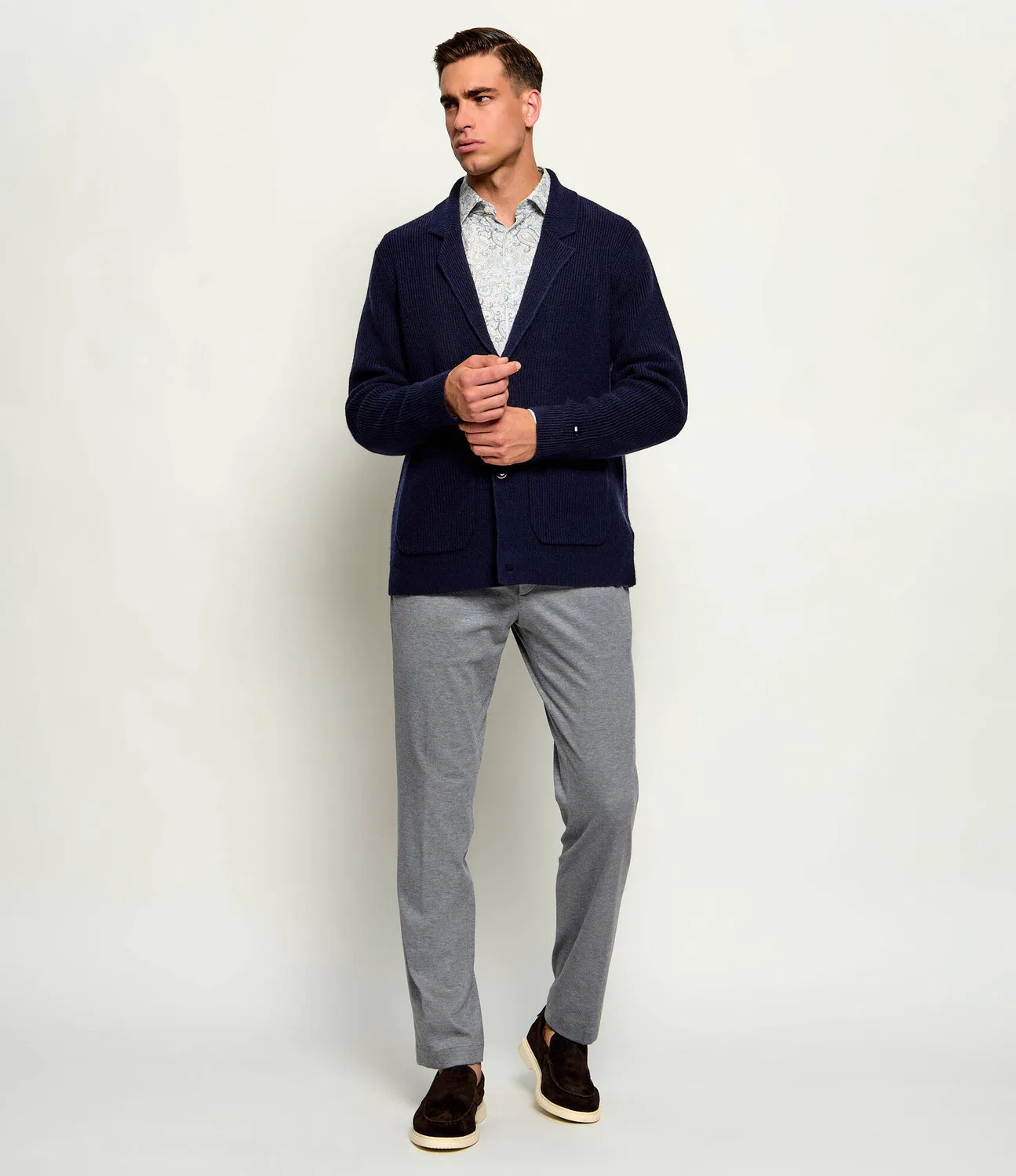 Кардиган шерстяной свободного кроя New York Tommy Hilfiger, темно-синий — фото 2