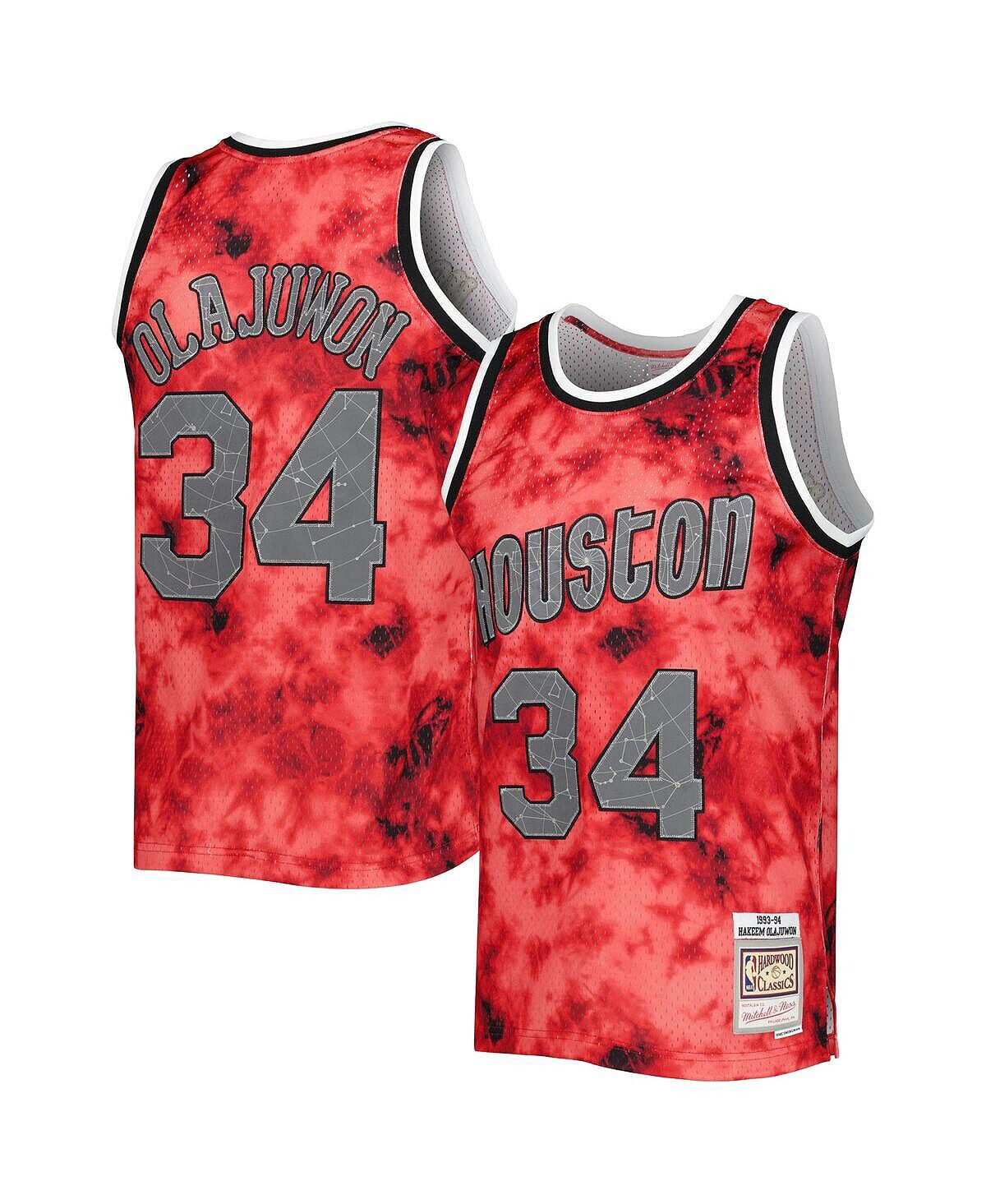 

Мужская футболка хаким оладжувон ред хьюстон рокетс 1993-94 galaxy swingman джерси Mitchell & Ness, красный