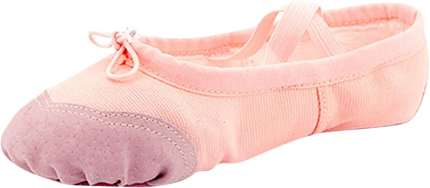 Детские балетки для девочек с принтом Canvas Ballet Dance Shoes Girls Split Sole Ballet Shoes Performance Yoga Slippers Professiona𝐥 Ballerina Flat𝐬, Pink
