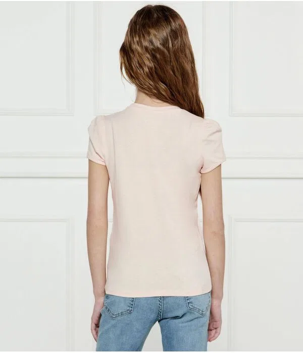 Детская футболка для девочек хлопковая Regular Fit T-Shirt Guess, Rosa Cipria — фото 3