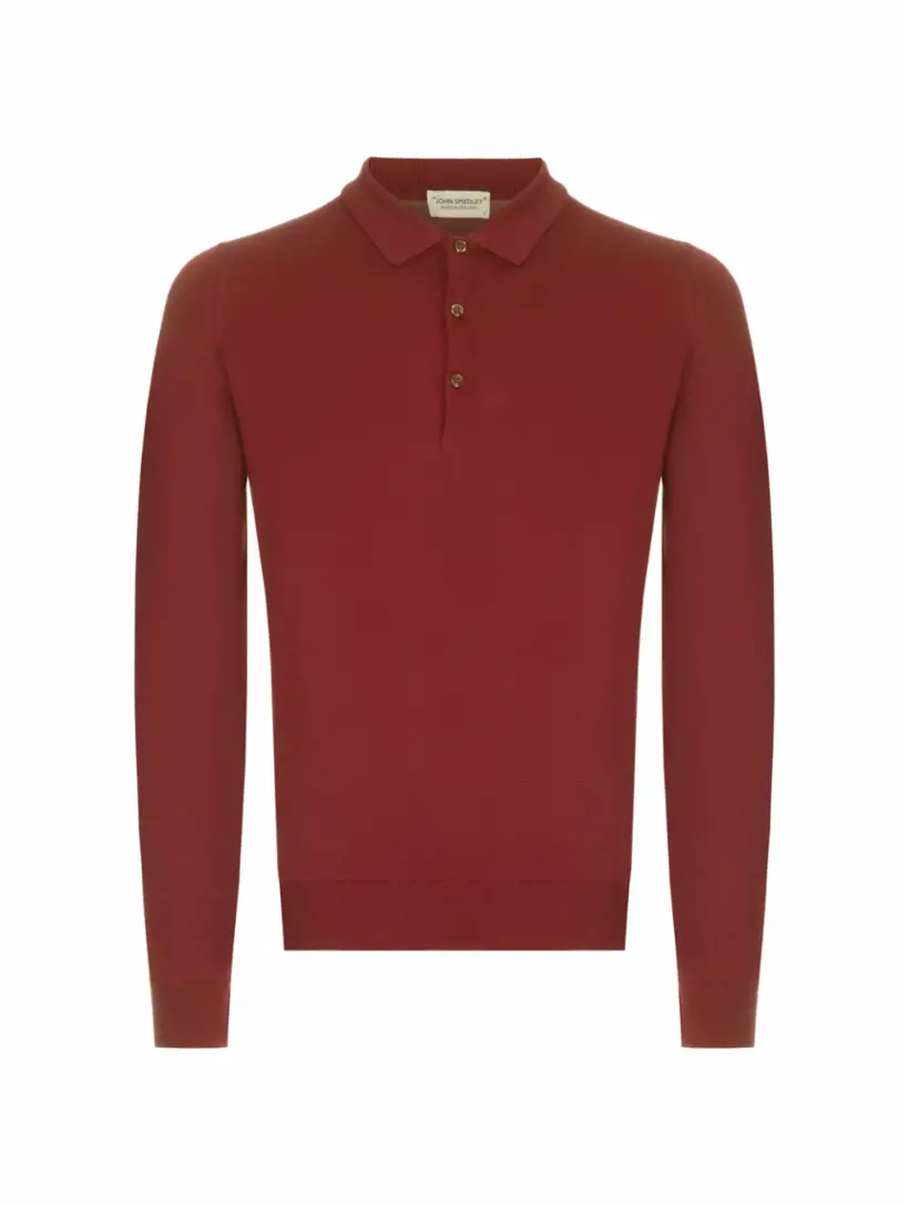 

Шерстяное поло Belper John Smedley, бордовый