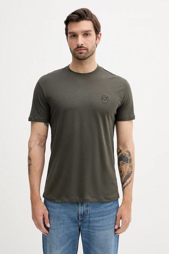 

Хлопковая футболка Armani Exchange, зеленый