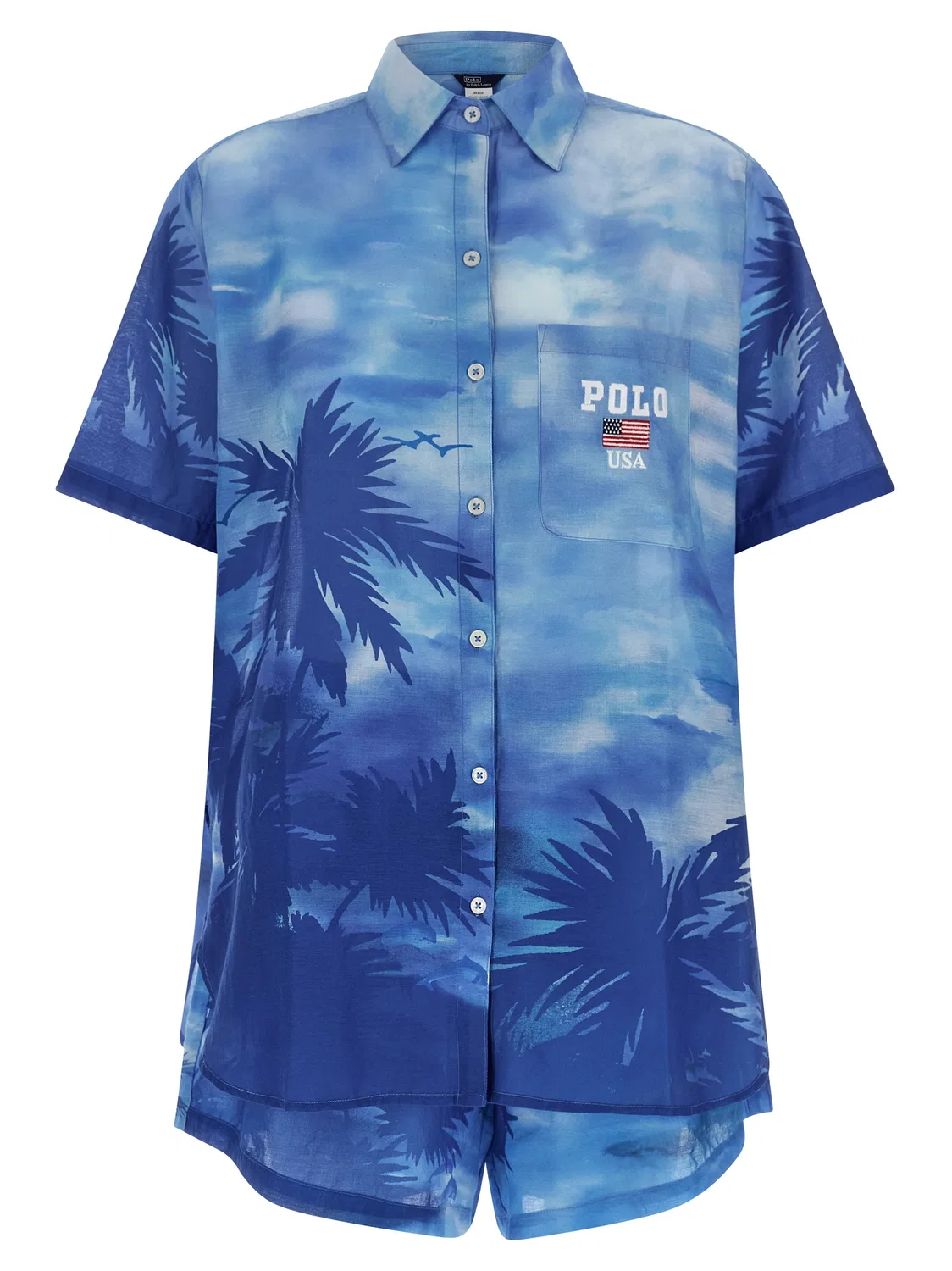 Детский комплект рубашка и шорты с принтом Palme Polo Ralph Lauren, Blue