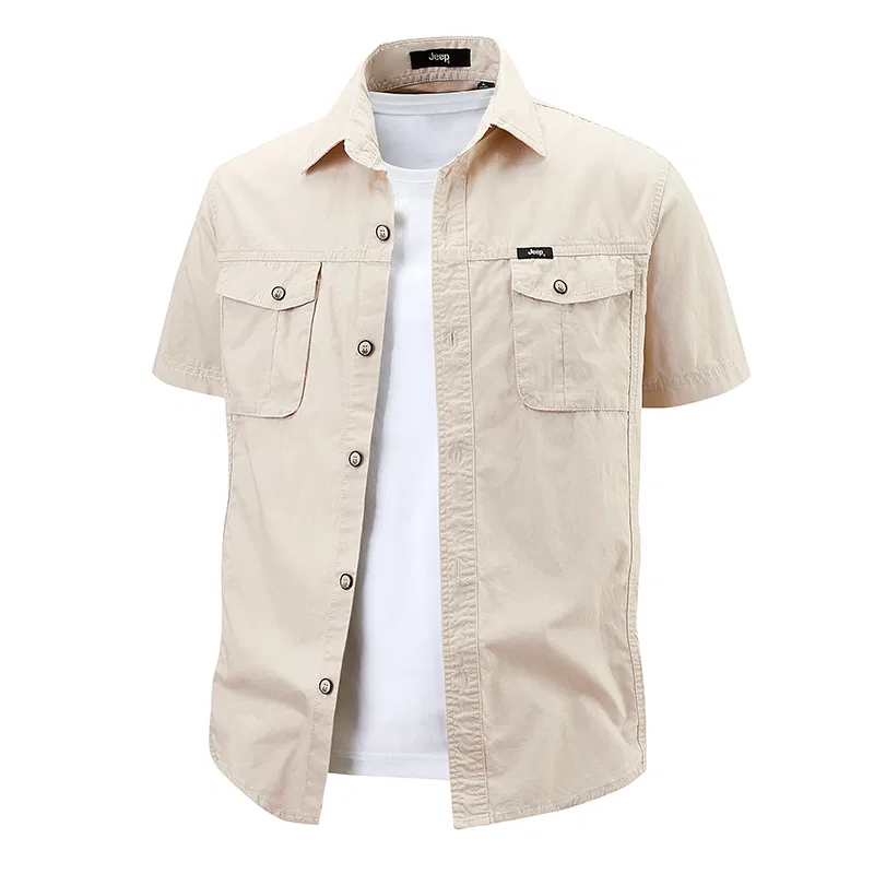 Детская рубашка с воротником из хлопка Jeep, Light Khaki