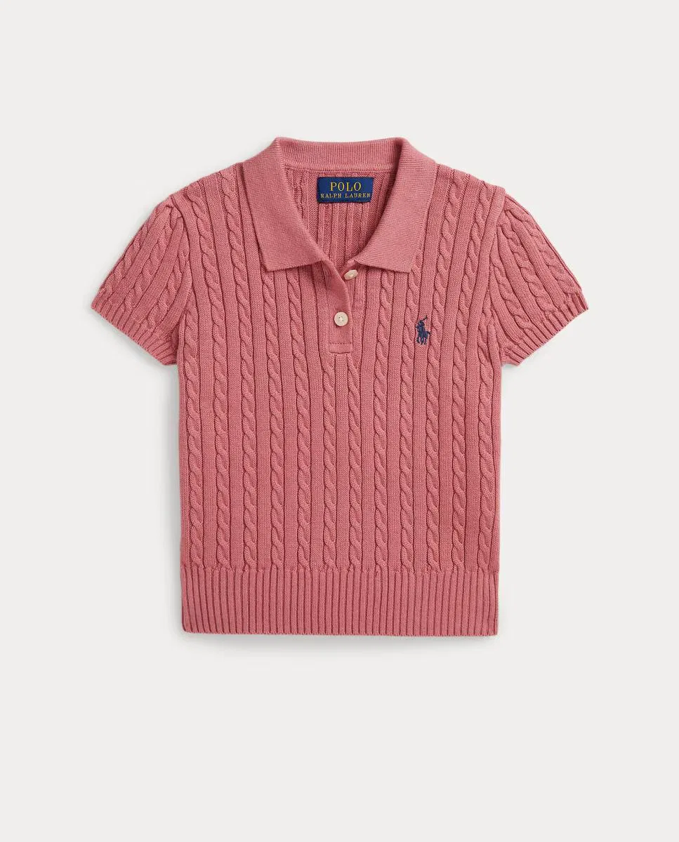 Детский джемпер из хлопка, Estilo Polo Punto Ochos, Polo Ralph Lauren, розовый — фото 4