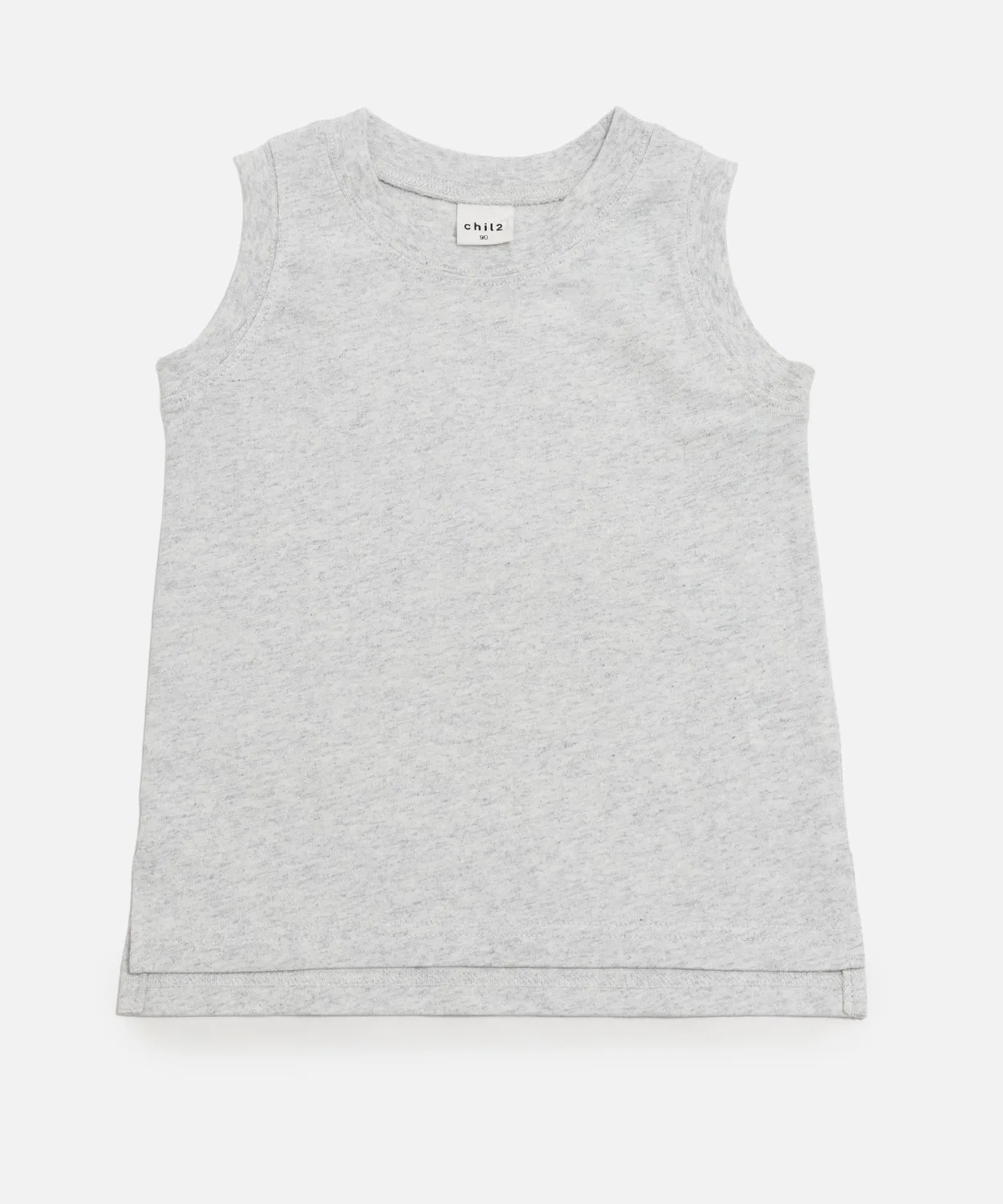 Детский хлопковый танк без рукавов, модель Basic, chil2, Cream — фото 2