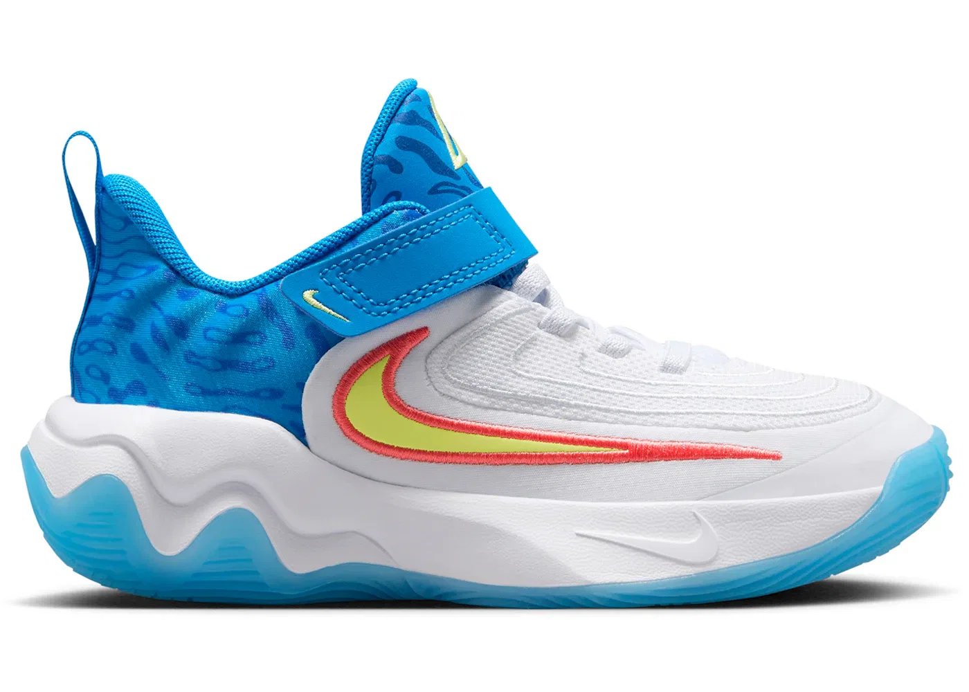 Детские кроссовки для мальчиков с высокой производительностью Nike Giannis Immortality 4 SE Nike, White/Photo Blue/Hyper Royal/Light Lemon Twist