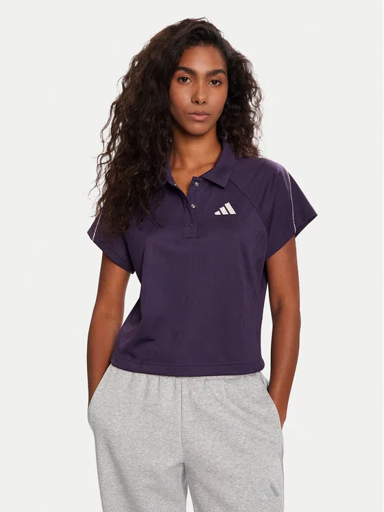 Поло regular fit Stadium 3-Stripes Tennis Inspired Jacquard Adidas, фиолетовый