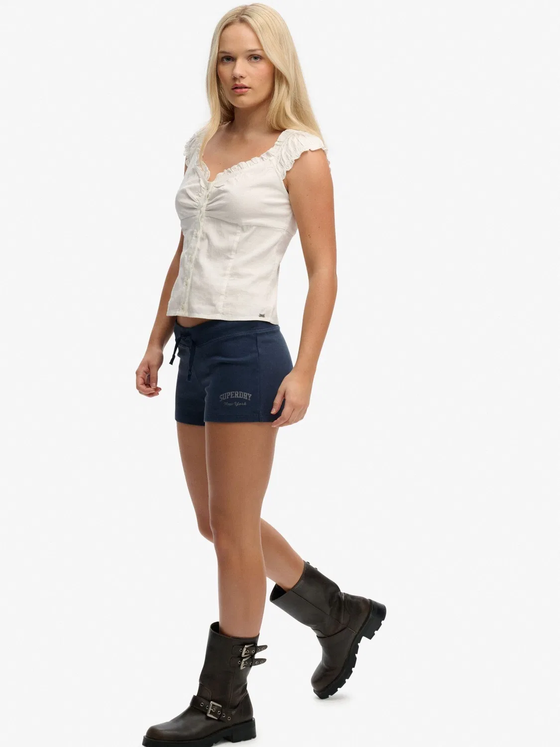 Шорты Athletic Essential Jersey Script Superdry, синие — фото 4